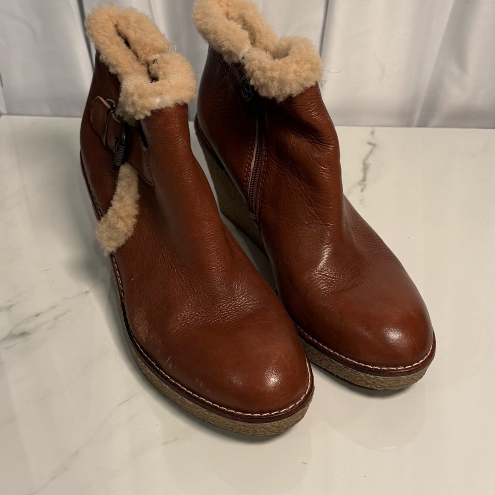 Sam Edelman Tan Shearling Ankle Boots